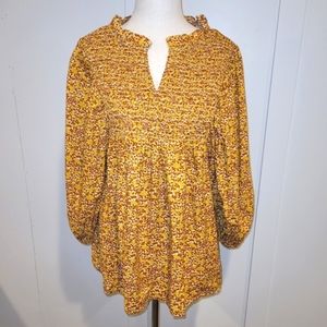 Universal Thread Golden Yellow Top 3/4 sleeves Size S